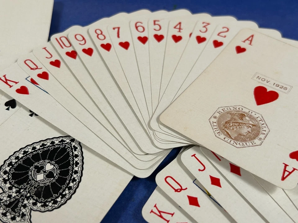 MAZZO CARTE DA GIOCO tipo francesi 1926 REGNO D'ITALIA WADDINGTON'S POKER - Immagine 4 di 4