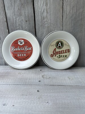 2 Beer Themed Eddie Bauer Home Plates Retired Each Different 7.75''