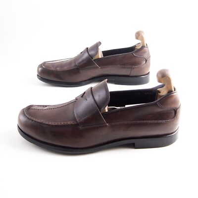 Prada Penny Loafers 120697 Brown Leather Mens Shoe Size EU  display picture 1