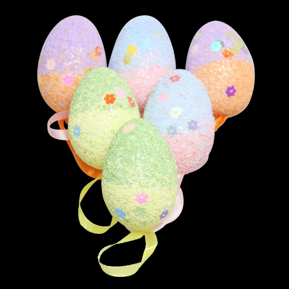 6 Pcs Easter Tree Hanging Eggs Decorations Home Party Kids DIY Crafts
