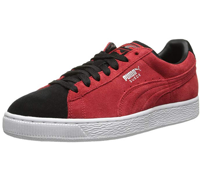 Мужские замшевые кроссовки PUMA Classic Plus, красный/Черный, цвет высокого риска