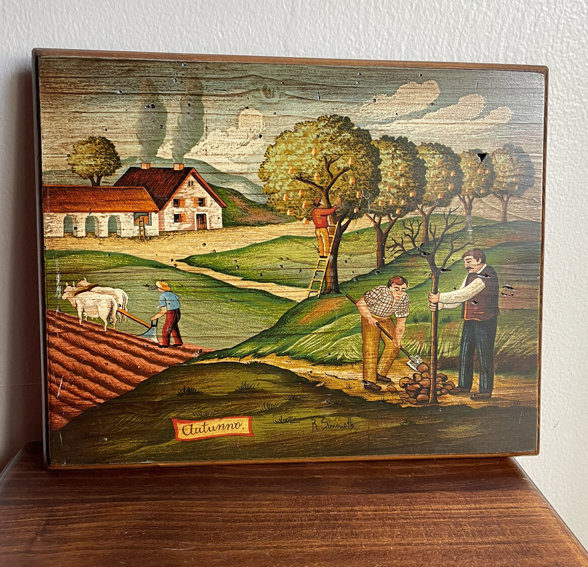 イタリア製 木製絵画 DECORATO A MANO WOODART シャノン イタリア製 木製絵画 DECORATO A MANO WOODART シャノン