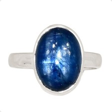 Natural Kyanite - Brazil 925 Sterling Silver Ring Jewelry s.7 CR67750