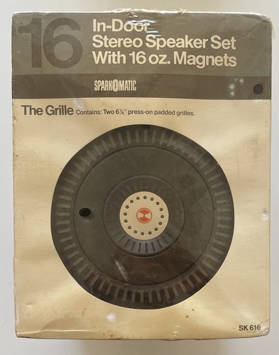 VINTAGE - SEALED - 5¼" SPARKOMATIC IN-DOOR STEREO SPEAKER SET W 16OZ MAGNETS