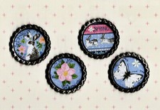Graphic45 SPRING IS IN THE AIR 402 4 ANTQ SILVER Bottle Cap Accents HANDMADE