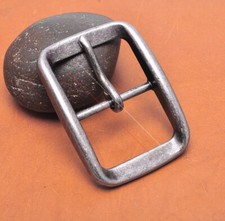 38mm Men Silver Tone Classic DIY Leathercraft Center Bar Prong Pin Belt Buckle