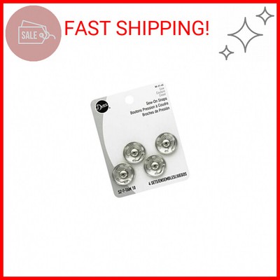 Dritz 80-21-65 Sew-On Snaps, Nickel-Plated Brass, Size 10 4-Count