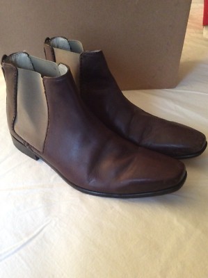 Ted Baker Brown Leather Stretch Men Ankle Boots Shoes SZ US UK