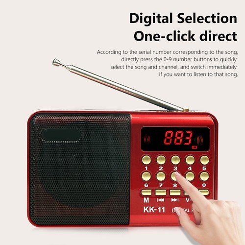 Portable Radio Recorder Handheld USB Rechargeable Digital FM MP3 Player Speaker - Picture 7 of 11