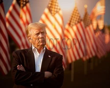 Donald  Trump American Flag AI Generated Photo MAGA President, USA 8X10 Print