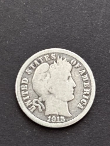 1915 Barber Silver Dime Coin