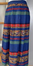 Chaus Pleated Floral Midi Skirt 22W Gold Red Pockets Cottagecore Boho Classic