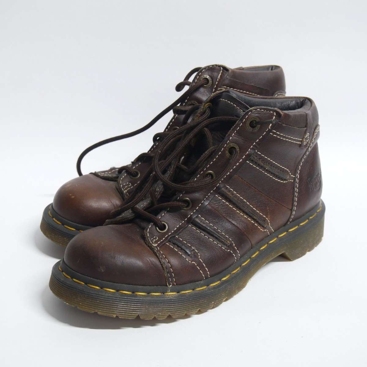 Dr Martens AW004 Air Ware Brown Leather Combat Sole Boots  display picture 2