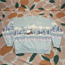 VINTAGE Lifestyles Sweatshirt Adult One Size Winter Winter Park City Puff Print