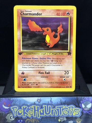 Pokemon Card Charmander 50/82 Team Rocket 1st Edition WOTC Near Mint