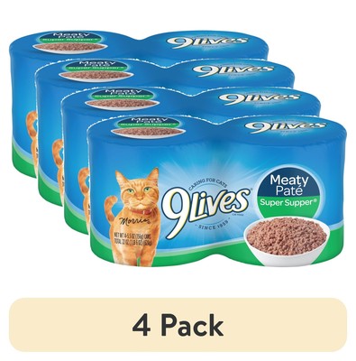 (4 pack) 9Lives Meaty Paté Super Supper Wet Cat Food, 22-Ounce, Pack of 4