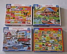 Mixed Lot 4 1000 pc White Mountain Jigsaw Puzzles candy, christmas