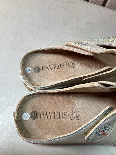 Pavers Touch Fastening Slip On Leather Clogs - Beige - Rainbow - UK 6 EUR 39 - Picture 13 of 24