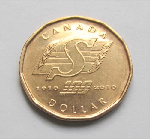 2010 Canadian Football League Saskatchewan Rough Riders  1 Dollar Loonie