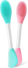Facial Cleansing Brush, 2 in 1 Silicone Face Scrubber for Exfoliating, Massaging
