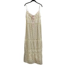 Victoria s Secret Vintage Cottage Floral Sheer Ribbon Lace Nightgown Sz L