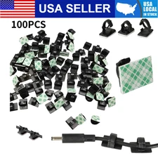 100Pcs Cable Clips Self-Adhesive Cord Management Wire Holder Organizer Clamp US
