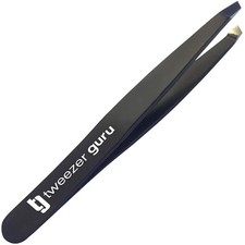 Precision Slant Tweezers for Eyebrows, Facial Hair, Ingrown Hairs, and Splinters