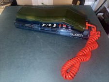 VTG Swatch Phone 1989 TwinTam Transparent Phone Blue Green Orange Retro UNTESTED