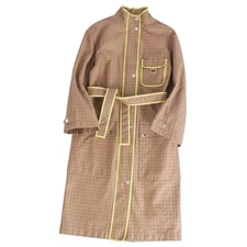 Hermes 2022 Coat Long Trench Mosaic Motif Total Pattern Cotton Used MOLO-0