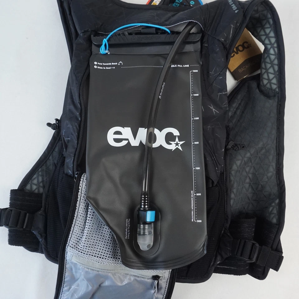 EVOC HYDRO PRO 6 Backpack with Hydration 1.5L Bladder For Cycling In Black - Image 4 of 4