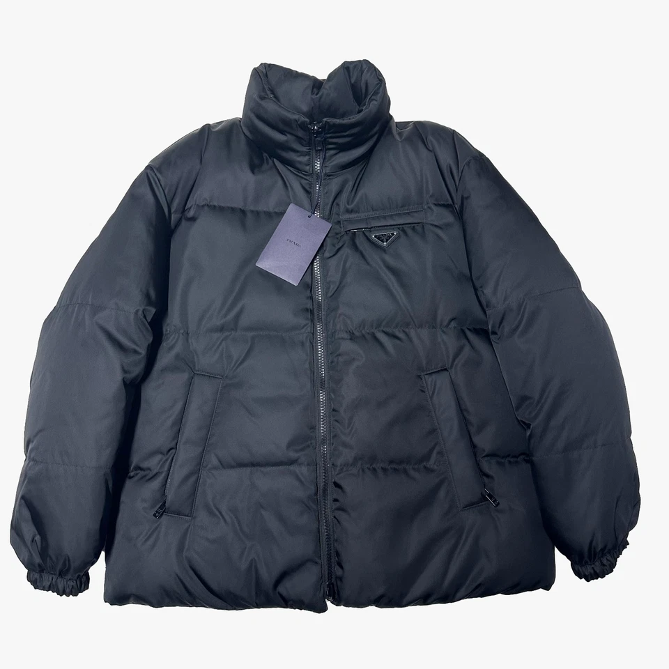 100% AUTHENTIC PRADA REVERSIBLE RE-NYLON SIZE M L 48 LARGE JACKET MENS BLACK - Image 2 of 4