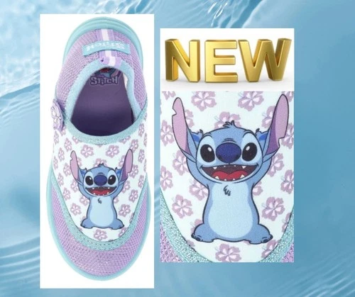 Disney Stitch water shoes for Girls Size 7/8 Blue Beach New - Picture 1 of 15