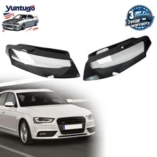 Headlamp Cover Headlight Lens Cover For Audi A4 B8 2009 - 2012 Front Left+Right