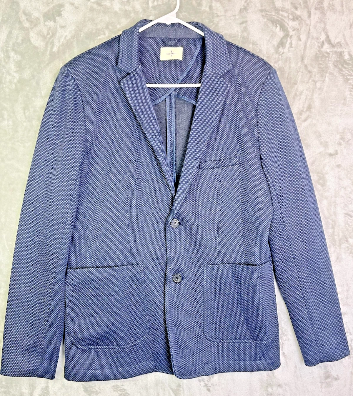 Civil Society Mens Blazer Medium Navy Blue Textured Paisley Sport Coat Jacket - product detail image 1