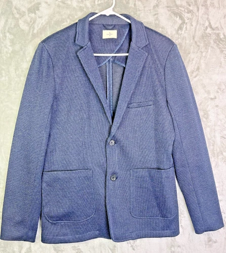 Civil Society Mens Blazer Medium Navy Blue Textured Paisley Sport Coat Jacket - product listing photo