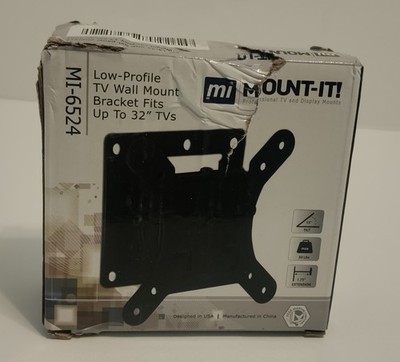 Mount-It MI-6524 Low Profile TV Bracket Fits Up To 32'' Moniter Screen Wall Mount