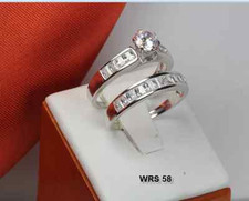 STERLING SILVER 925 ROUND W/ ACCENTS CZ ENGAGEMENT WEDDING RING-4.9 TOTAL CTW