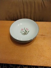 (4)  GRANTCREST PINK ORCHID CHINA JAPAN  FRUIT/DESSERT BOWLS 5 1/2"