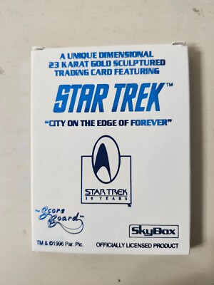 rare star trek trading cards Star Trek RARE 23 Karat Limited Edition Gold Sculptured Trading Card Skybox  COA