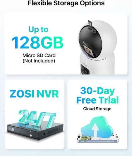ZOSI 6MP 360° WLAN IP Überwachungskamera mit Monitor Innen 2,4/5Ghz Dual Linse - Bild 7 von 10