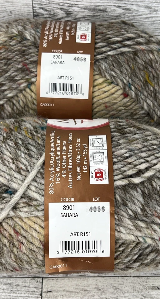 LOT OF 4 Moda Dea Tweedle Dee Shaded Effect Yarn Sahara Made In Italy NEW - Image 4 of 4