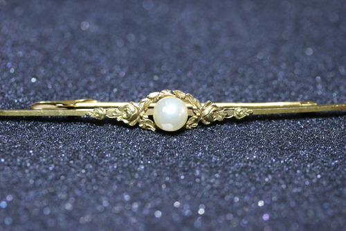 Plaqué or - Broche, Gui Art Nouveau - Anno 1900 - Perles - - Catawiki