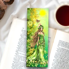 Mythology bookmark Nature Goddess gift for women, book readers 5.5x2