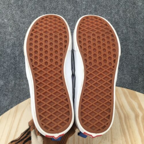 Vans Shoes Youth 4 Boys Classic Slip On Checkerboard Low Sneakers White Blue - Picture 10 of 16