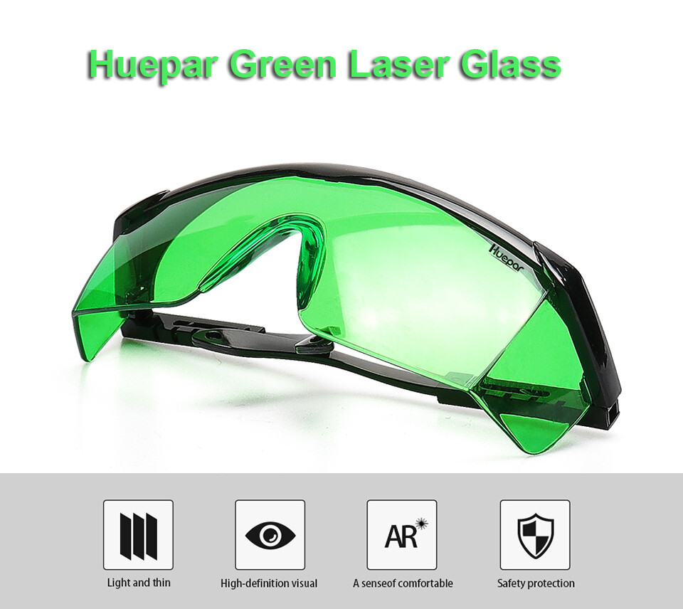 Huepar Green beams Laser Level Cross 2 Lines Laser Self Leveling DIY Use+Glasses
