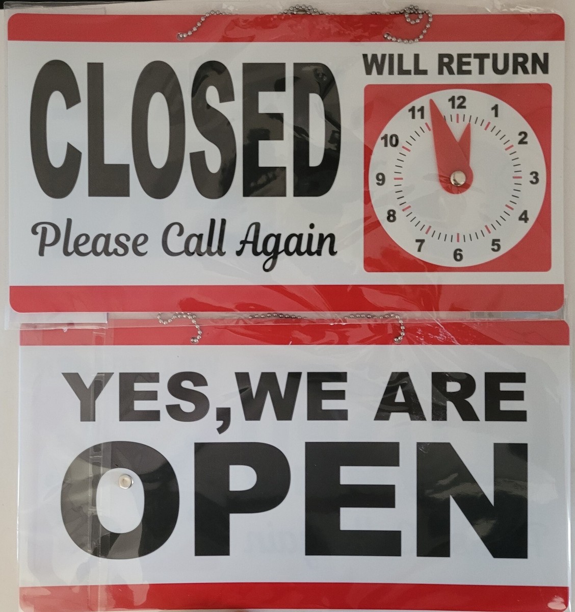 Business Sign OPEN CLOSED with RETURN CLOCK Store Signs 11.5