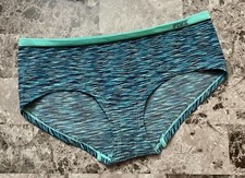 NWT VICTORIA'S SECRET PINK S TEAL BLUE MARLED LOGO SEAMLESS RARE HIPSTER PANTIES
