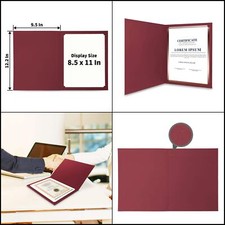 SUNEE Certificate Holders Burgundy - 30 Pack Gold Foil Diploma Covers