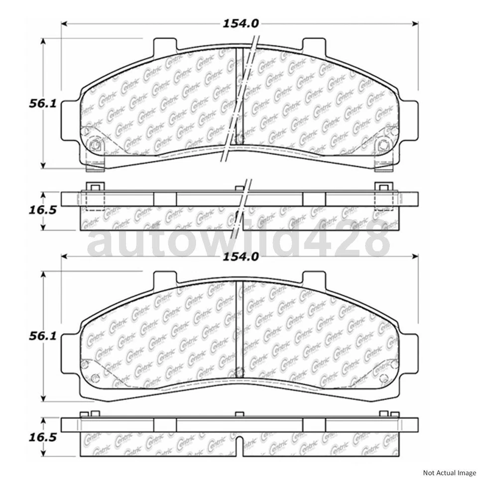 Juego de pastillas de freno y rotores delanteros Centric para Mazda B2500 2,5 L 1998 1999 2000 Foto 4 de 4