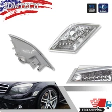 For 2008 09-2011 Mercedes Benz W204 C-Class Pair Side Marker Lights Clear Lamps